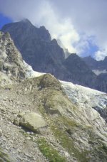 Panorama verso le
Grandes Jorasses
(10821 bytes)