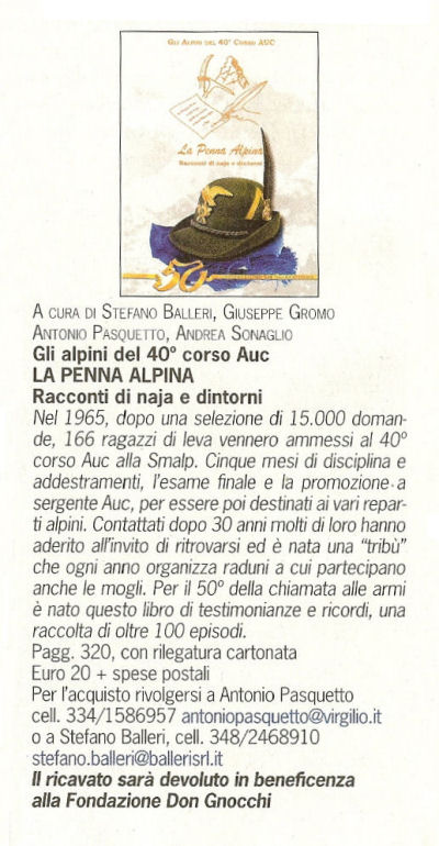 Articolo sulla Rivista ANA nazionale L’Alpino - dicembre 2015 (84307 bytes)